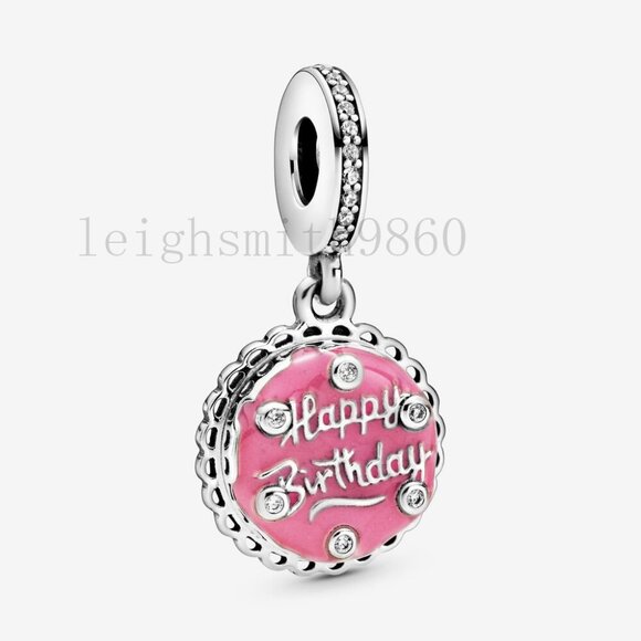 Pandora Pink Birthday Cake Dangle Charm - Picture 1 of 6